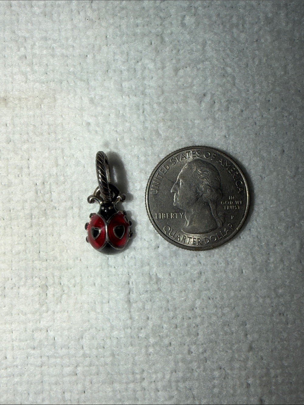Retired Brighton Ladybug Charm Red Black Enamel Silver Bug Charm Vintage - Picture 6 of 6
